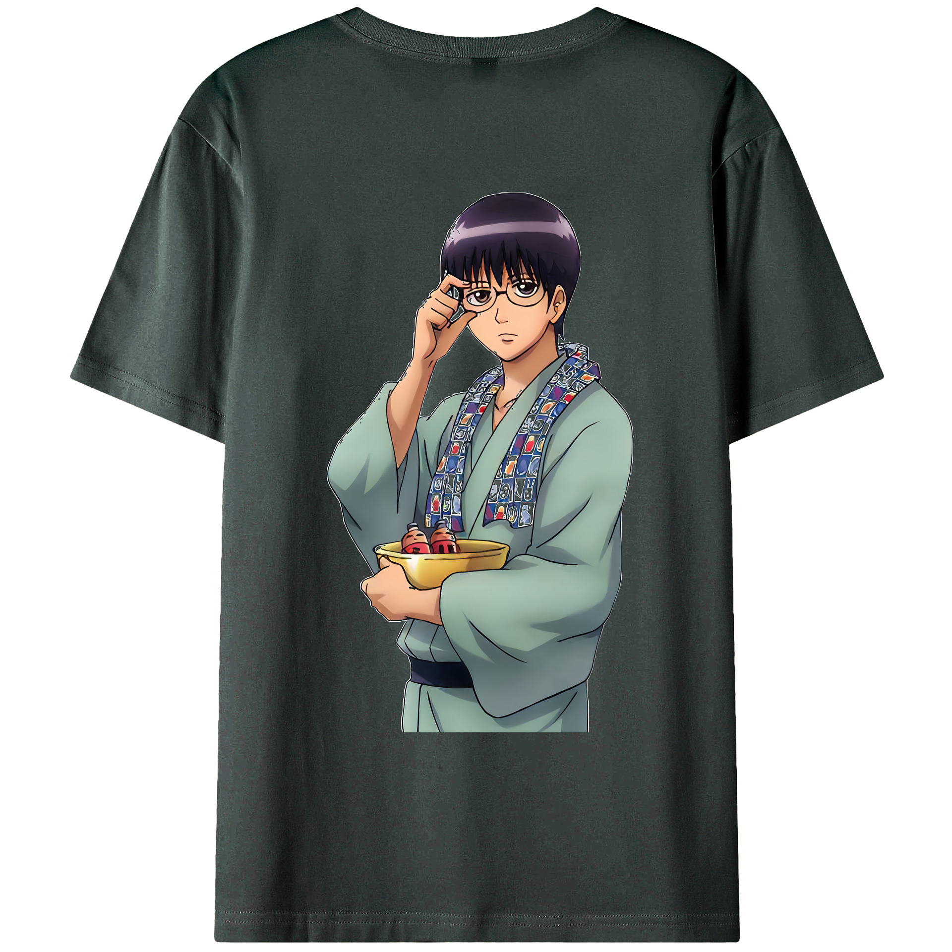 （画像用） ぎんたま 坂田銀時（さかたぎんとき） 神楽 志村新八（しむら しんぱち） GINTAMA Sakata Gintoki Kagura Shimura Shinpachi 綿100％ メンズ半袖Tシャツ（バックプリント） 通気性